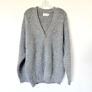 Gray Topman Relaxed Fit Cardigan Sweater Medium